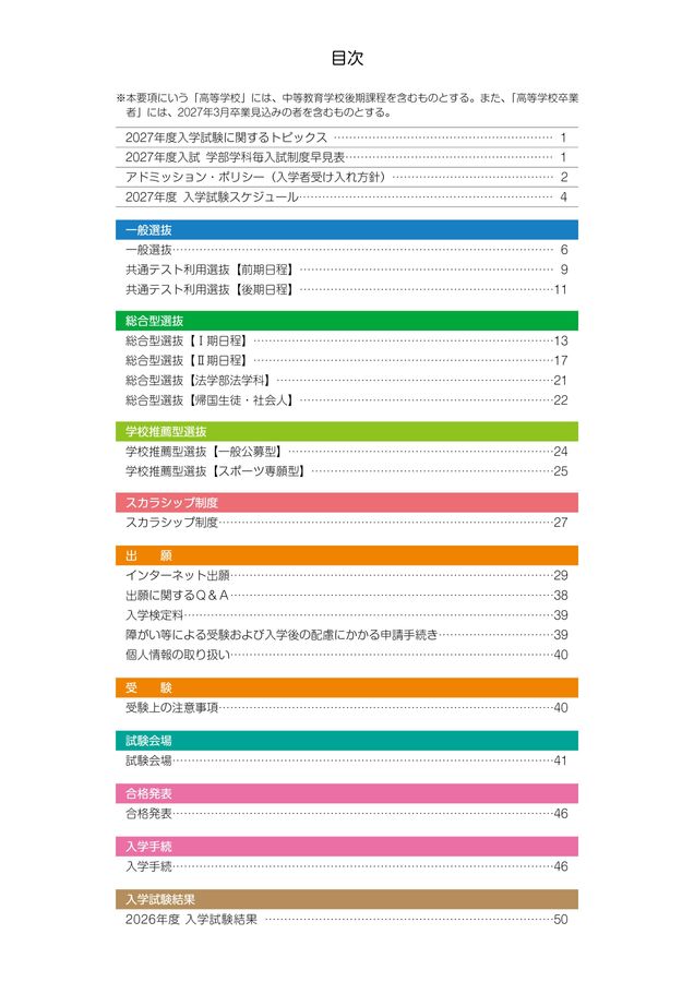 入学試験要項2027